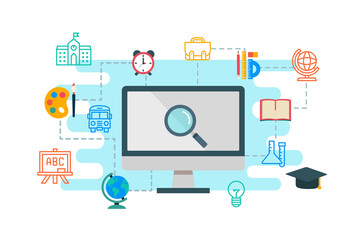 Education & e-learning concept flat design