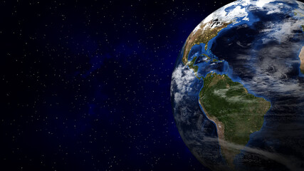 World earth planet spin in space universe with star galaxy hand hold abstract concept of futuristic connect worldwide global network business digital transport technology Globe image furnished by NASA