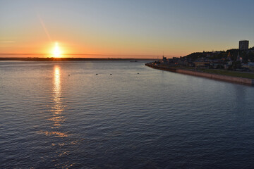 dawn on the Volga River. Nizhny Novgorod