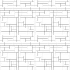 Abstract seamless pattern of lines and blocks. Illustration in the style of outline.