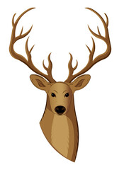 front view of deer drawing in vector