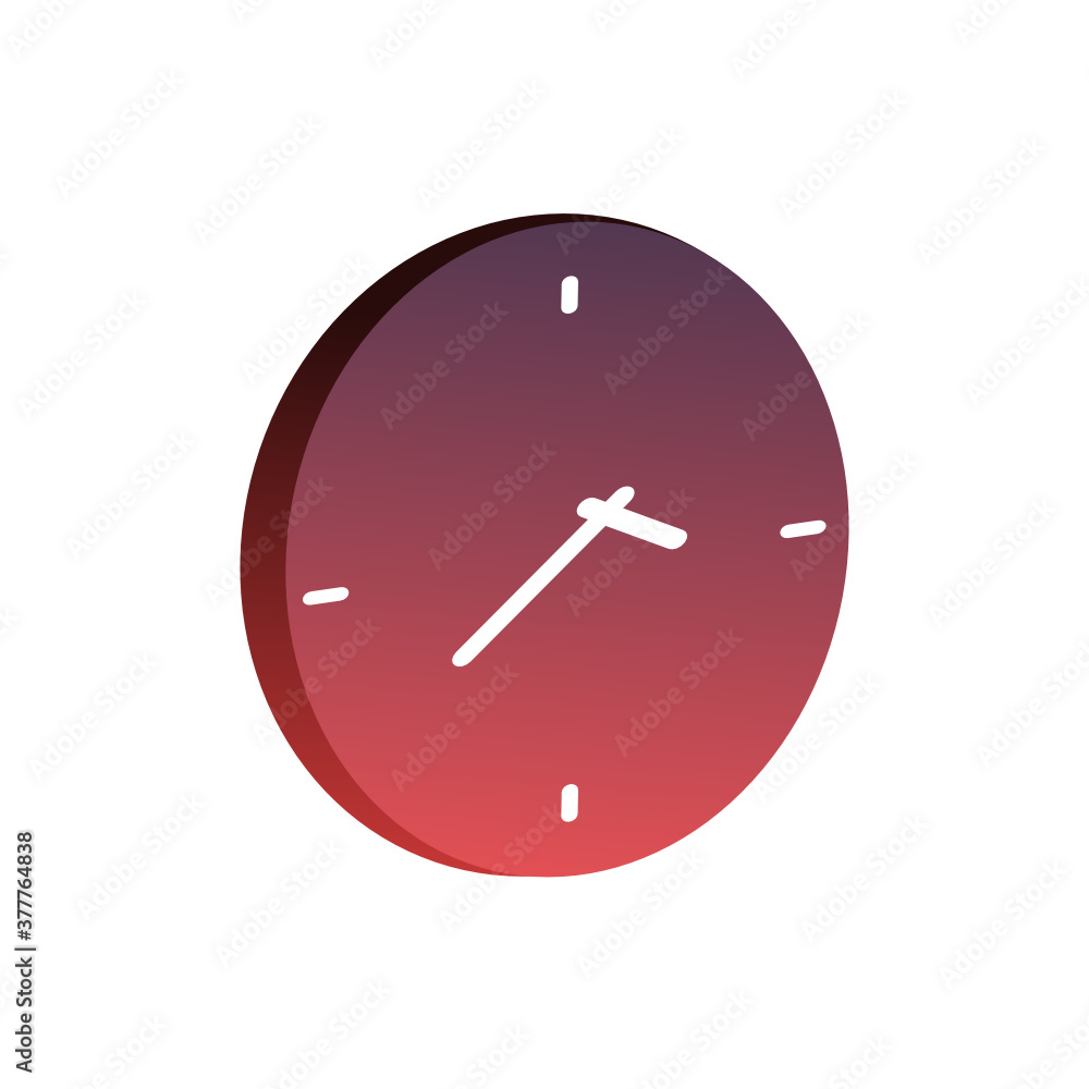 Poster 3d isometric time, clock, watch icon. concept of ui design elements. digital countdown app, user int