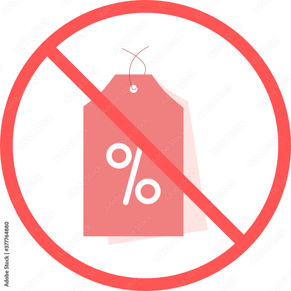 Poster no price tag label sign or no discount vector icon isolated in white background for apps mobile, pri