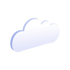 Cloud icon, vector symbol in flat isometric style. Cloud computing concept vector isometric. Vector illustration. 