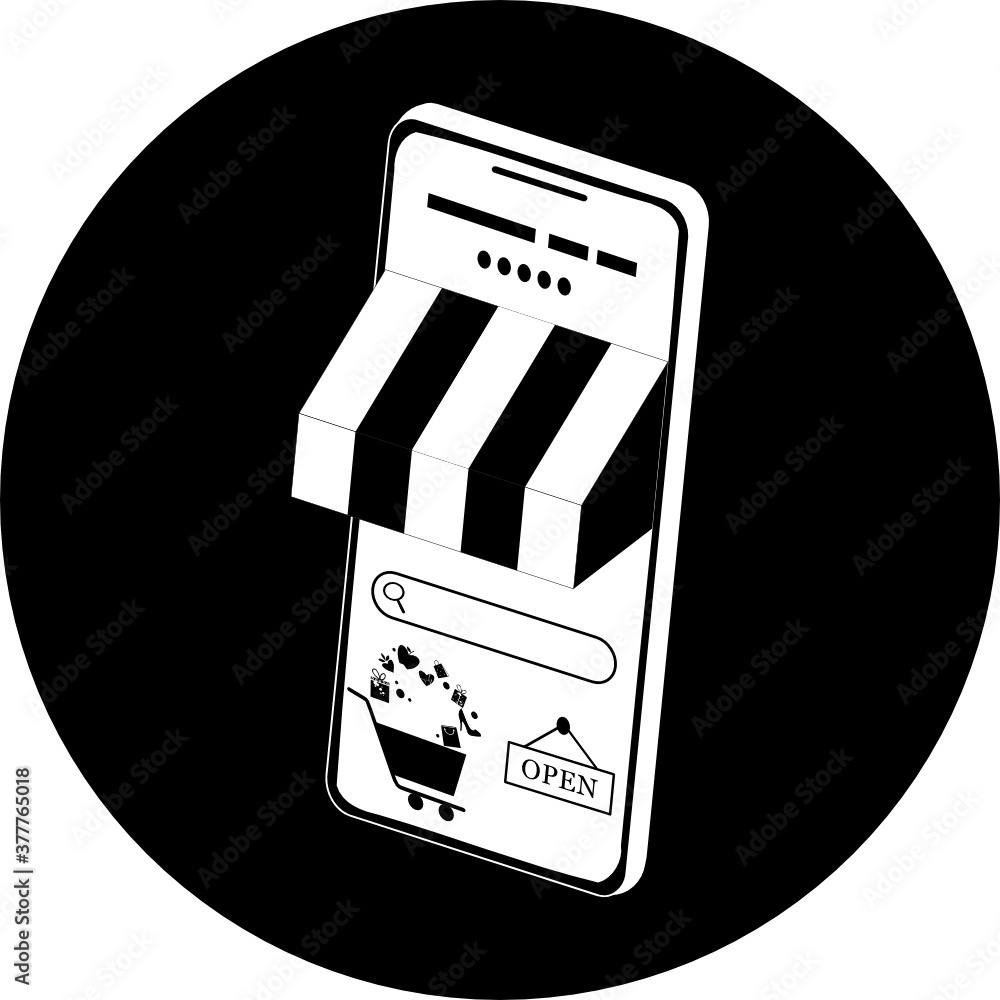 Poster 3d online shopping on websites or mobile applications concepts of vector e-commerce and digital mark