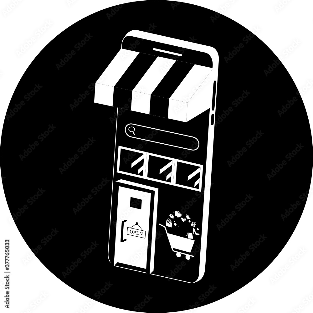 Poster 3d online shopping on websites or mobile applications concepts of vector e-commerce and digital mark