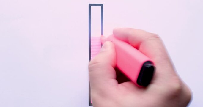 Paint the progress bar by hand with a pen. Animated concept Idea.