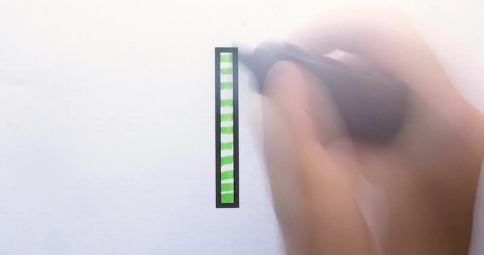 Paint the progress bar by hand with a pen. Animated concept Idea.