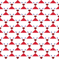 Vector seamless pattern texture background with geometric shapes, colored in red, blue, white colors.