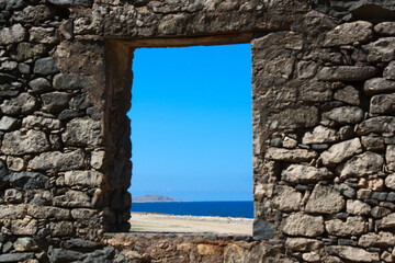 A viewpoint facing northwest from Bushiribana Ruins, located at Aruba, Dutch Caribbean.