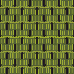Vector seamless pattern texture background with geometric shapes, colored in green, black colors.