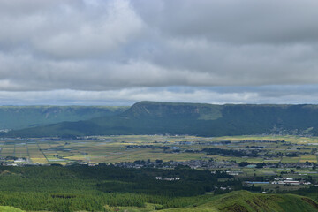 Image of Aso mountains, sky and clouds