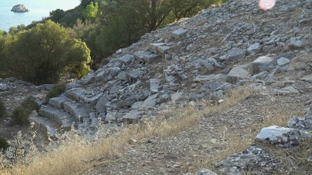 4k Amphitheater Ancient City Amos Turkey