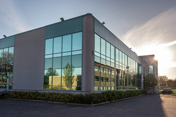 A part of the exterior facade of a generic small building