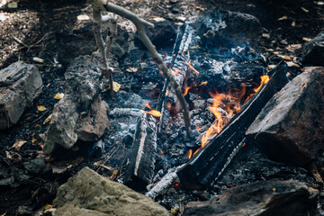 small bonfire on outdoor recreation