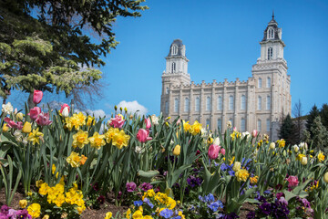 Latter Day Saint Temple grounds in Manti Utah