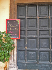 Italy, Marche, Fermo, typical wine bar (enoteca). Very characteristic and pleasant place.
