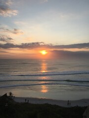 sunset seen from the beach