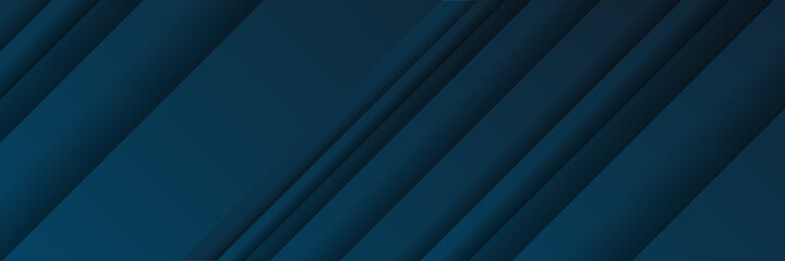 Obraz premium Abstract blue banner background with dark stripes. Minimal geometric background. Dynamic blue shapes composition with black lines. Abstract vector background modern hipster futuristic graphic. 