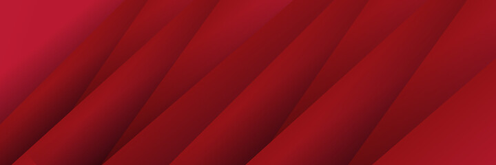 Fototapeta premium Red 3d abstract banner vector background. Abstract metallic red shiny color black frame layout modern tech design vector template background