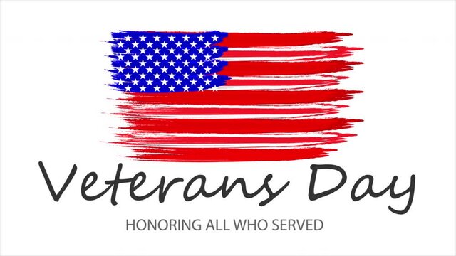 USA veterans day, art video illustration.