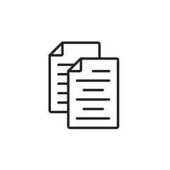 line icon style. contract records icon. copy paste document symbol. Paper sheet folder, resume, agreements, form message business element. vector illustration. Design on white background. EPS 10