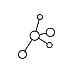 line style protein amino acid icon. Geometric chemistry Molecule . Science reaction. Proline Molecular structure. Carbon, nitrogen, oxygen atoms. vector illustration. design on white background EPS 10