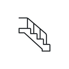 line style stairs icon. Up the ladder. Trendy modern flat linear. Stairway, escalator, walkway. Stair caution. Single Vector illustration. Design on white background. EPS 10