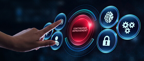 The concept of business, technology, the Internet and the network. A young entrepreneur working on...