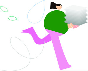 イラスト/グラフィック素材：仕事に追われ困っている人