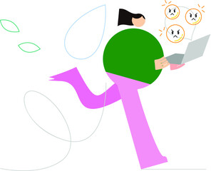 イラスト/グラフィック素材：仕事にクレームがあり困っている人