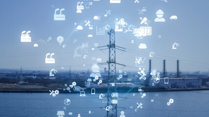 Obraz premium 電力とテクノロジー