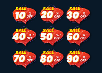 Set number special discount sign template design