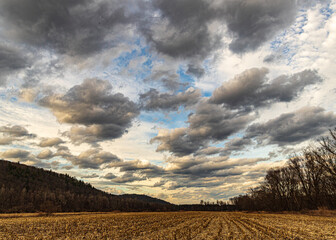 clouds over the field