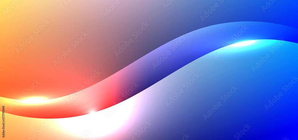 Poster abstract background fluid gradient vibrant color wave shape and glowing light effect