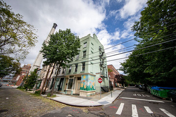 Buildings in the Vinegar Hill section of Brooklyn, New York on Sunday, Sept. 13, 2020. (Gordon...