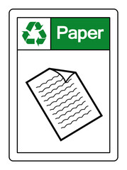 Paper Recycle Symbol Sign, Vector Illustration, Isolate On White Background Label .EPS10