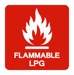 Flammable LPG Symbol Sign ,Vector Illustration, Isolate On White Background Label .EPS10