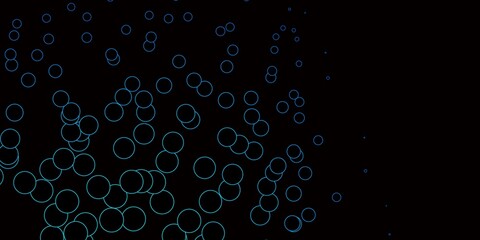 Dark BLUE vector pattern with spheres. Glitter abstract illustration with colorful drops. Pattern for websites.