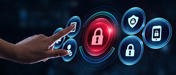 Cyber security data protection business technology privacy concept.