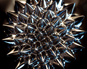 Ferrofluid in a magnetic field, closeup