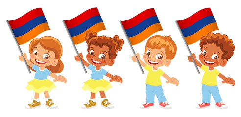 armenia flag in hand set