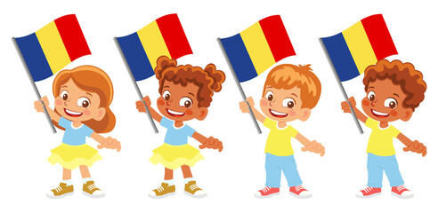 Chad flag in hand set