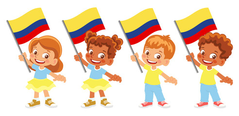 Colombia flag in hand set