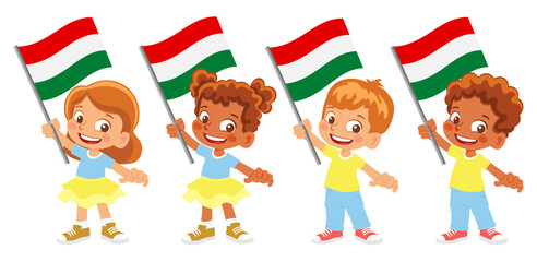 Hungary flag in hand set