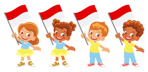 Indonesia flag in hand set