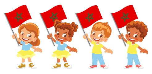 Morocco flag in hand set