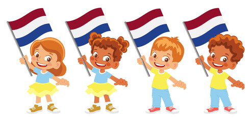 netherlands flag in hand set