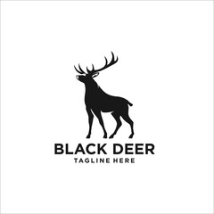 deer logo design silhouette vector