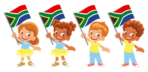 South Africa flag in hand set